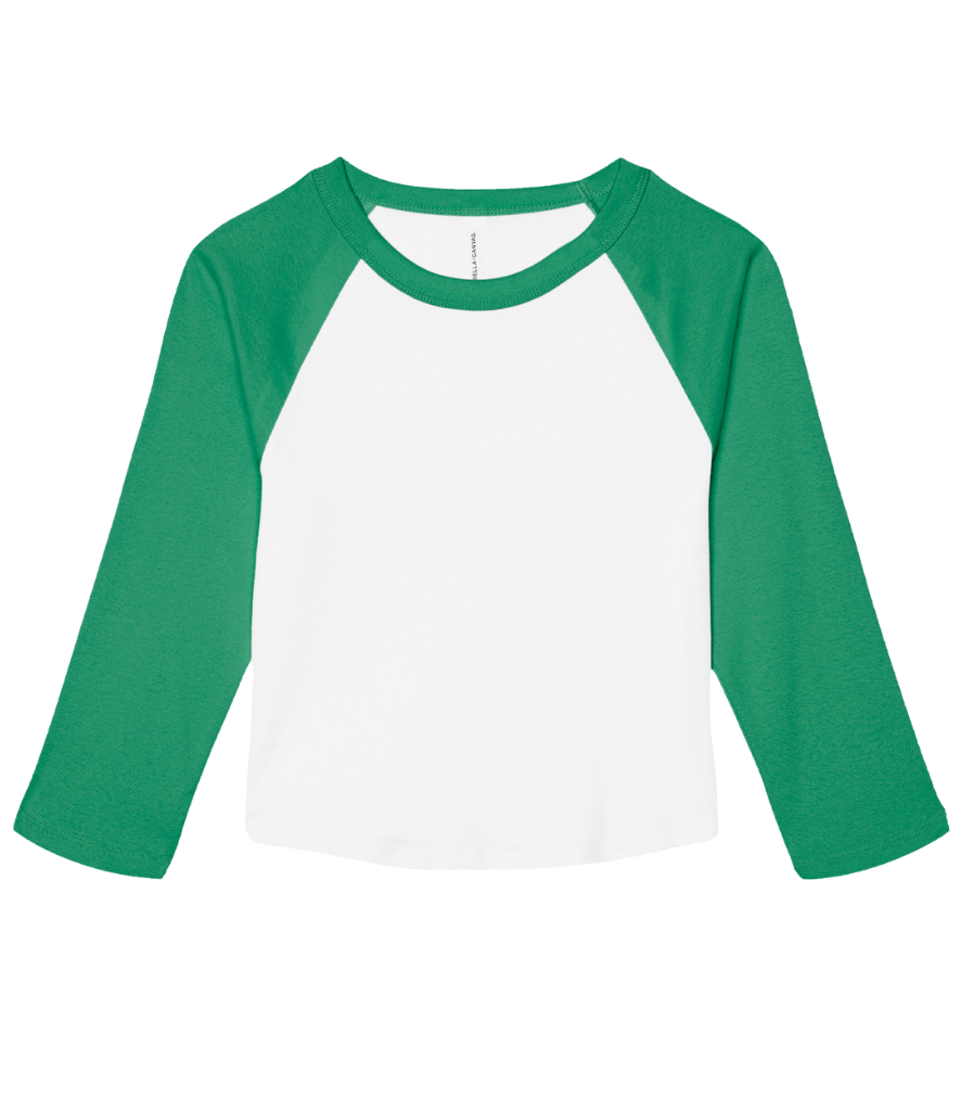 Women's Bella Canvas Baseball Crop Tee - BE142