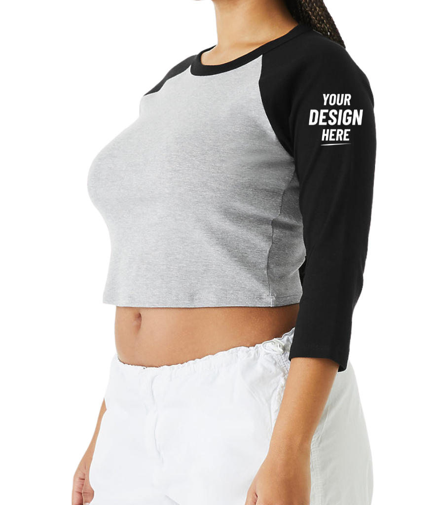 Women's Bella Canvas Baseball Crop Tee - BE142
