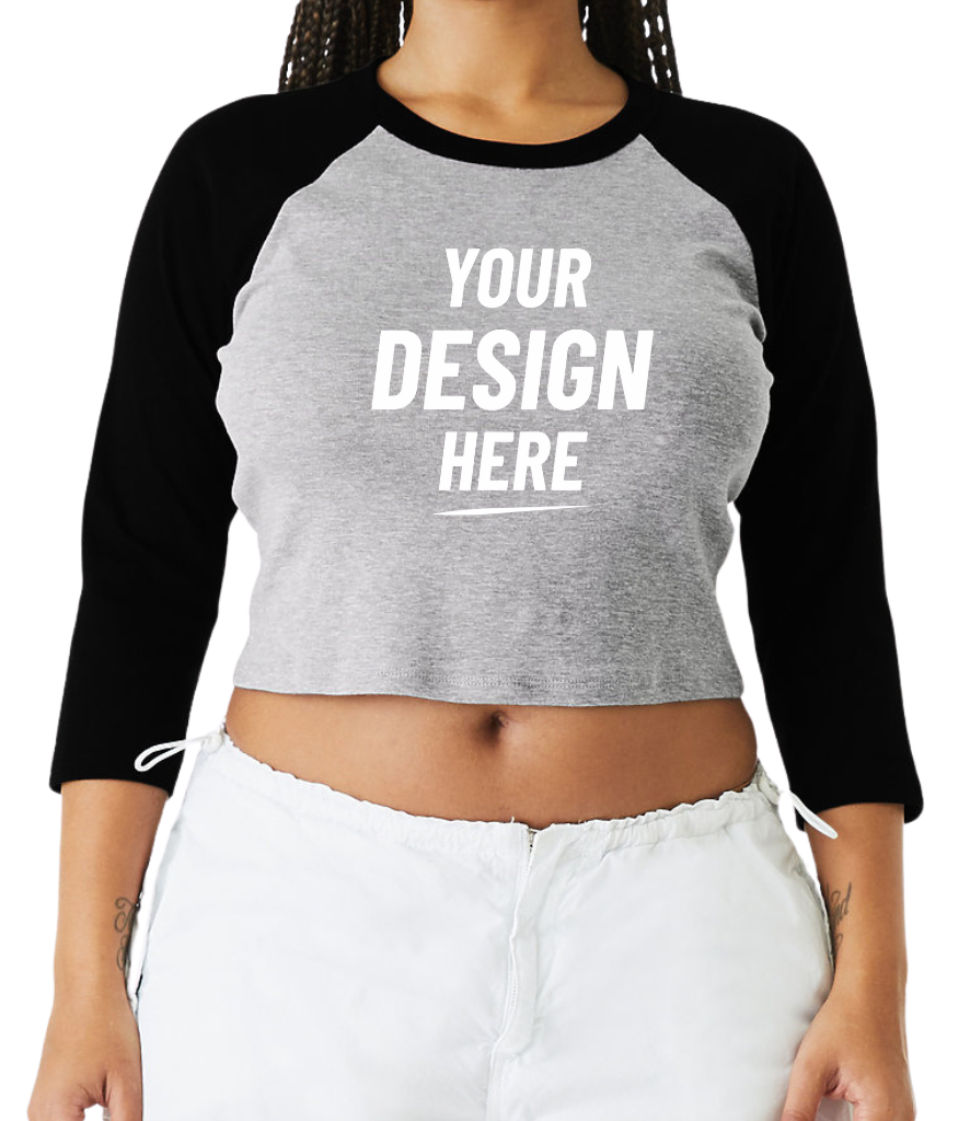 Women's Bella Canvas Baseball Crop Tee - BE142