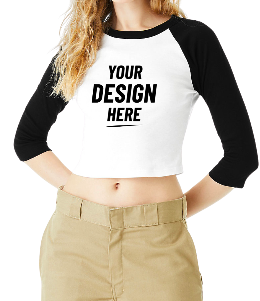 Women's Bella Canvas Baseball Crop Tee - BE142