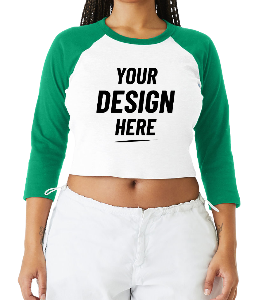 Women's Bella Canvas Baseball Crop Tee - BE142