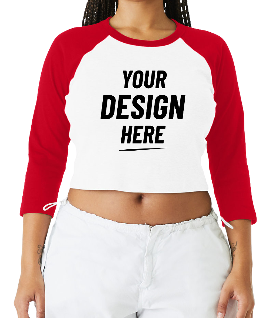 Women's Bella Canvas Baseball Crop Tee - BE142