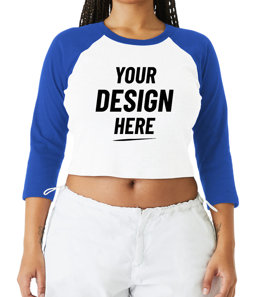 Women's Bella Canvas Baseball Crop Tee - BE142