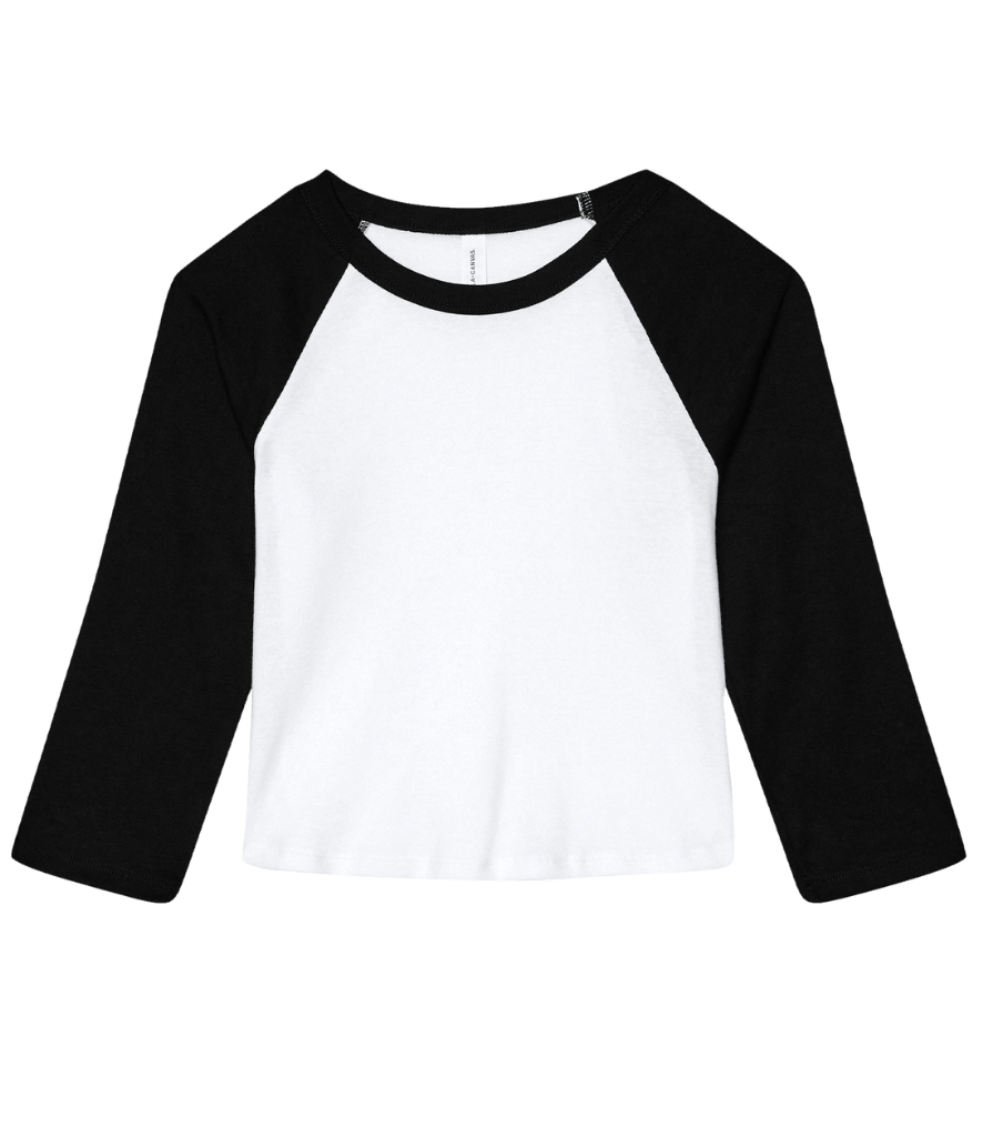 Women's Bella Canvas Baseball Crop Tee - BE142