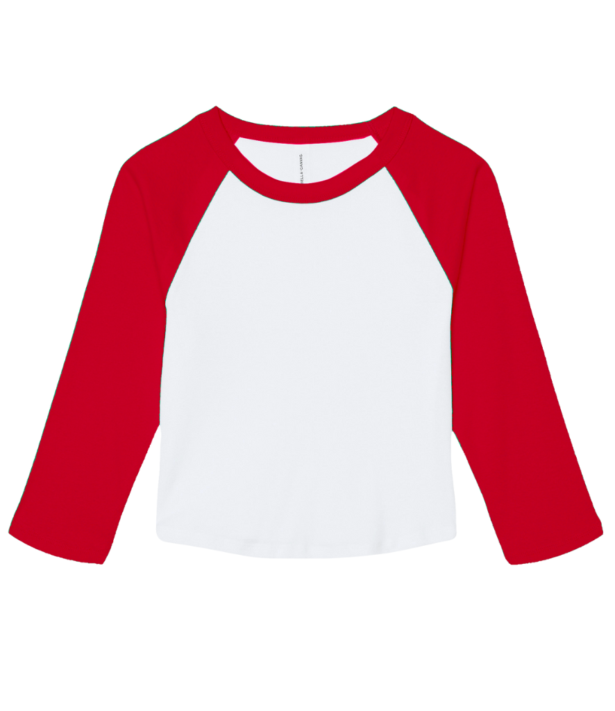 Women's Bella Canvas Baseball Crop Tee - BE142