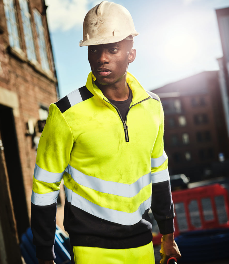 Hi Visibility Quarter Zip Custom Sweatshirt